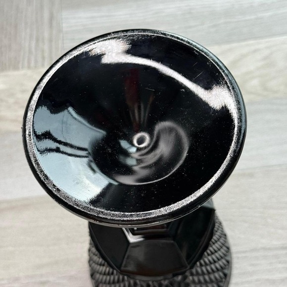 Vintage Black Tiara Cameo Glass Pedestal Candy Dish with Lid Diamond Cut Pattern - Picture 5 of 8